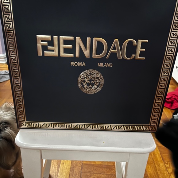 Fendace Denim Patchwork Baguette Fendi Versace - Picture 3 of 8